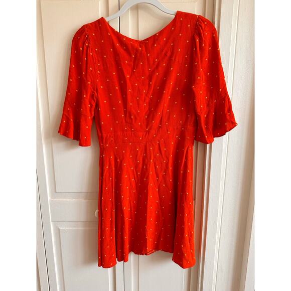 Free People Polka Dot Mini Dress Size 2 - Picture 3 of 6